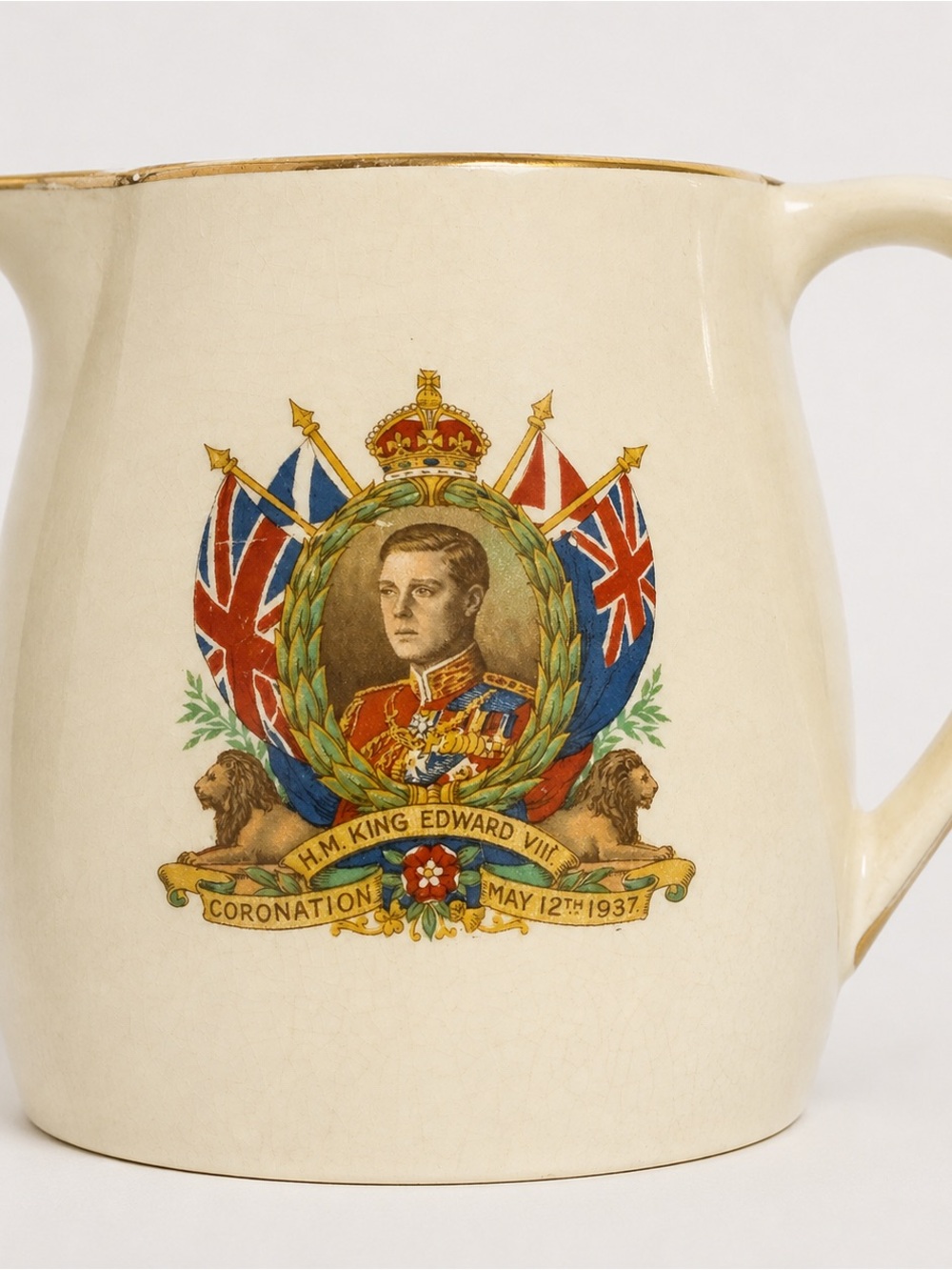 Vintage 1937 Nelson Ware King Edward VIII Coronation Jug Made in England